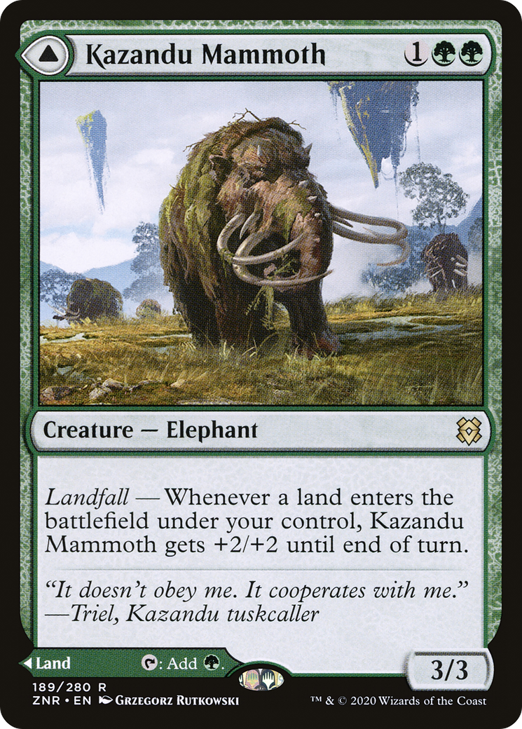 Kazandu Mammoth // Kazandu Valley [Zendikar Rising]-3