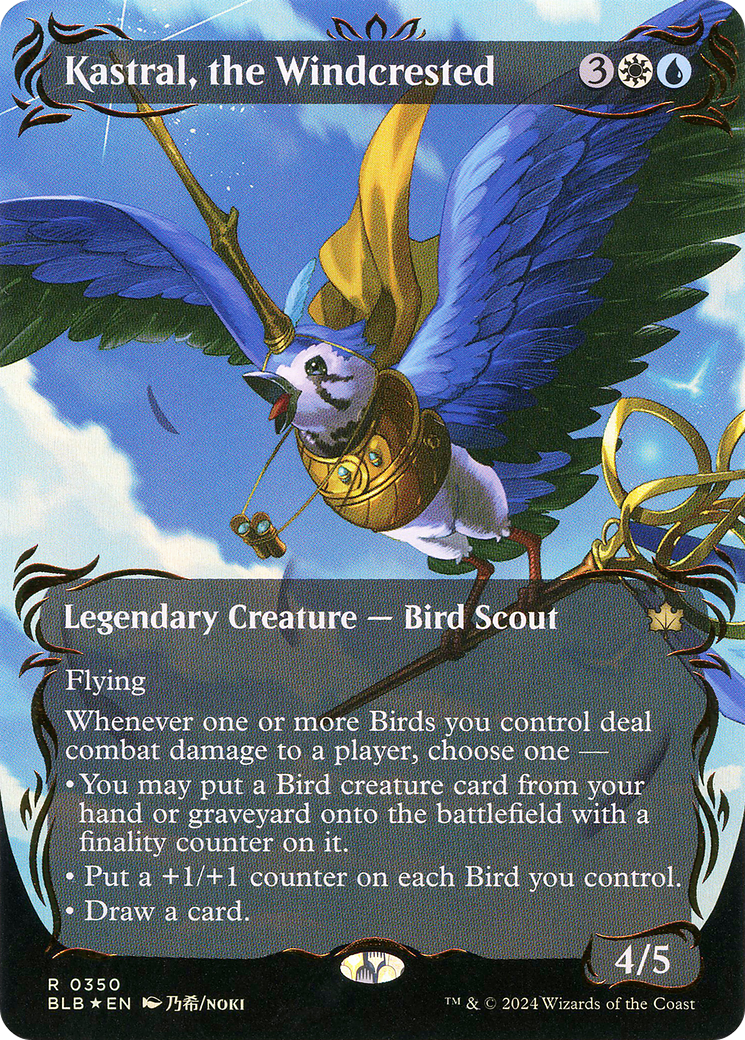 Kastral, the Windcrested (Borderless) (Raised Foil) [Bloomburrow]-1