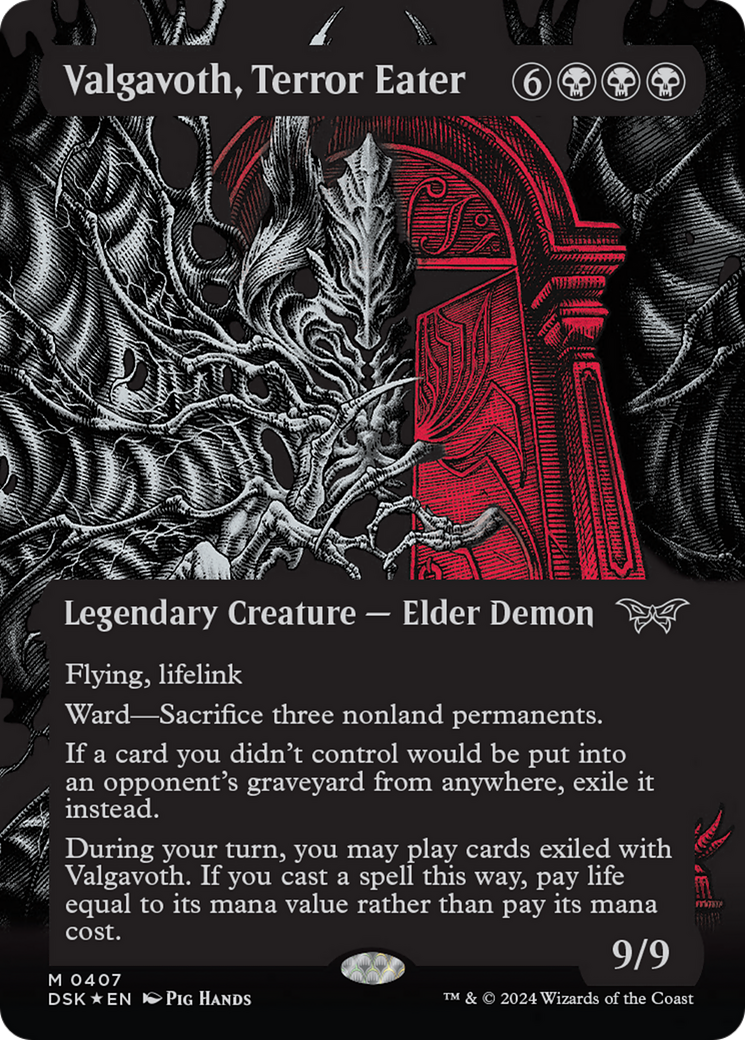 Valgavoth, Terror Eater (Showcase) (Textured) [Duskmourn: House of Horror]-1