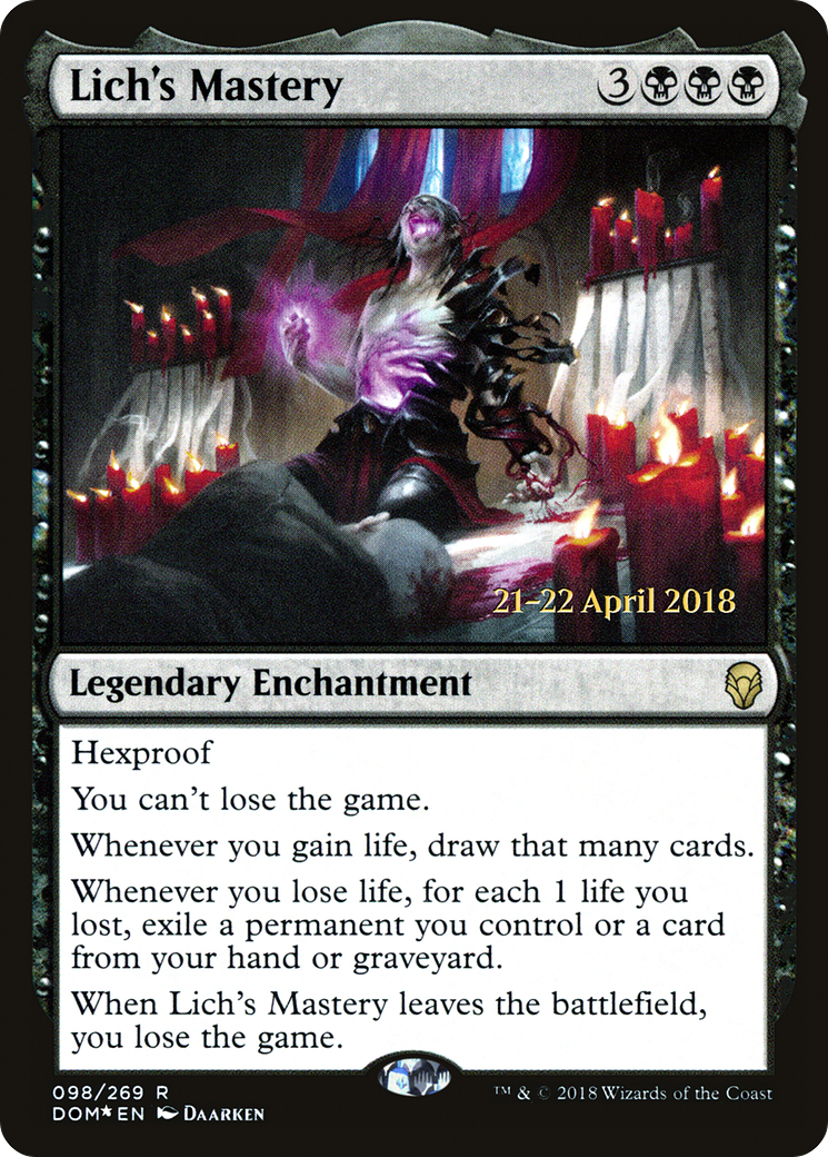 Lich's Mastery [Dominaria Prerelease Promos]-1