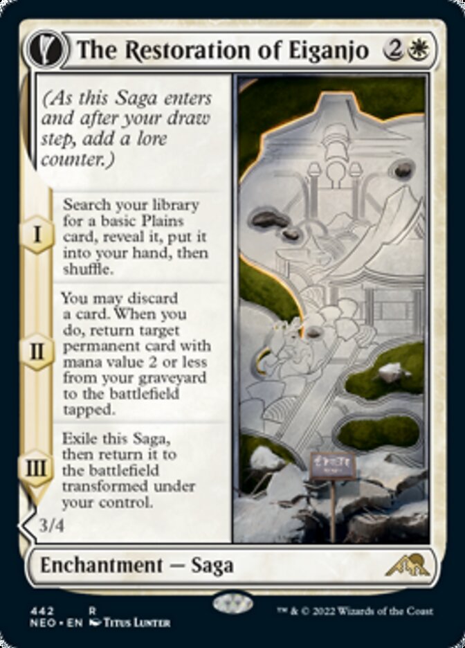 The Restoration of Eiganjo // Architect of Restoration (Extended Art) [Kamigawa: Neon Dynasty]-1