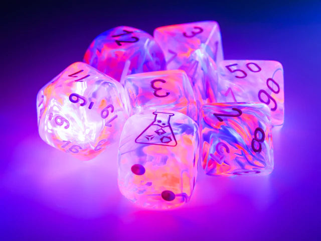 CHX30057 Nebula Black Light Special/White 7-Set Lab Dice-2