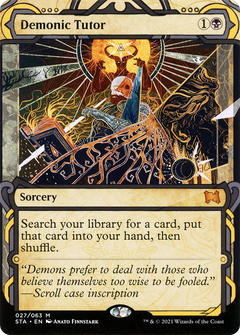 Demonic Tutor (STA-027) - Strixhaven Mystical Archive: (Showcase) (Borderless) Etched Foil-1