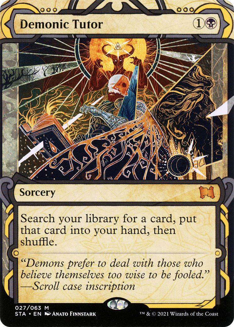 Demonic Tutor (STA-027) - Strixhaven Mystical Archive: (Showcase) (Borderless) Etched Foil-1