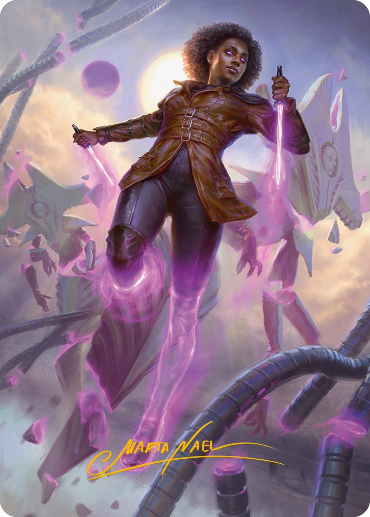 Kaya, Intangible Slayer Art Card (Gold-Stamped Signature) [Phyrexia: All Will Be One Art Series]-1