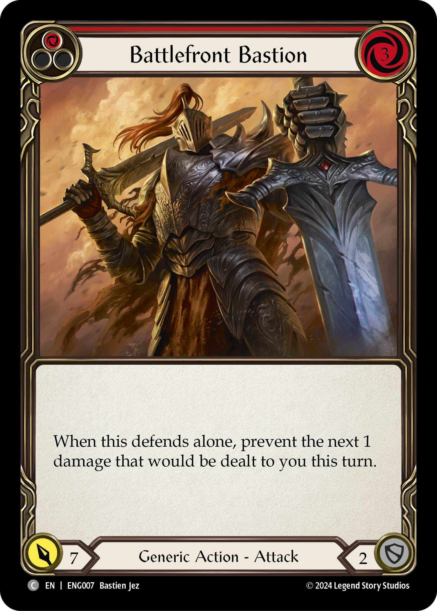 Battlefront Bastion (Red) [ENG007] (Part the Mistveil Enigma Blitz Deck)-2