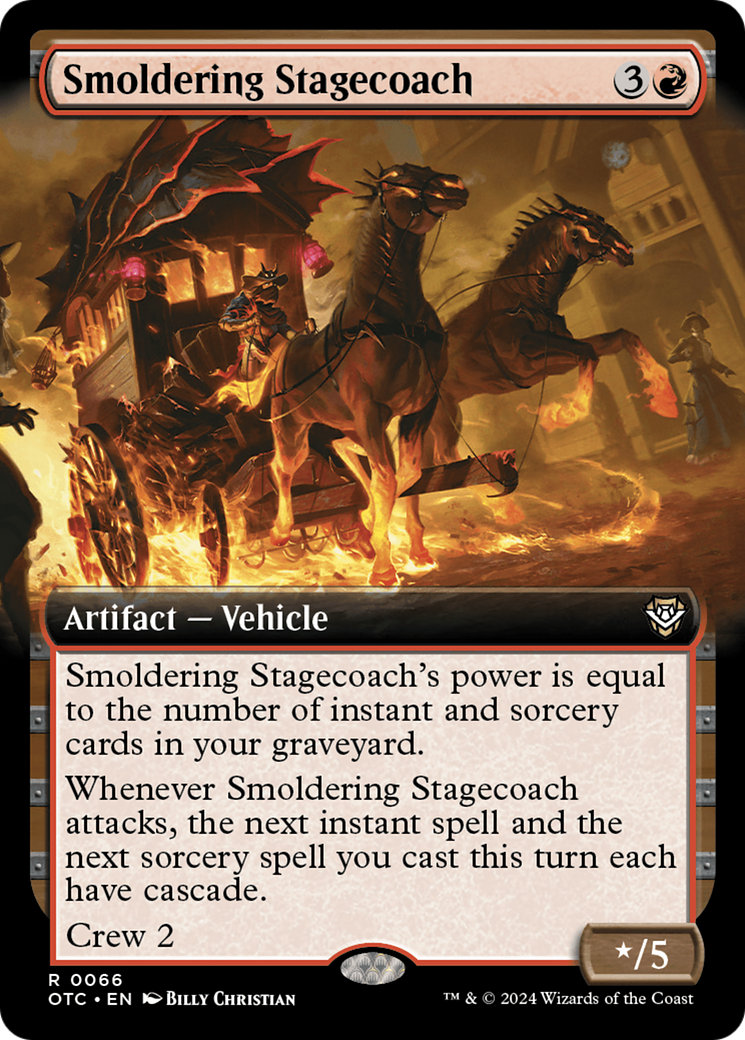Smoldering Stagecoach (Extended Art) [Outlaws of Thunder Junction Commander]-1