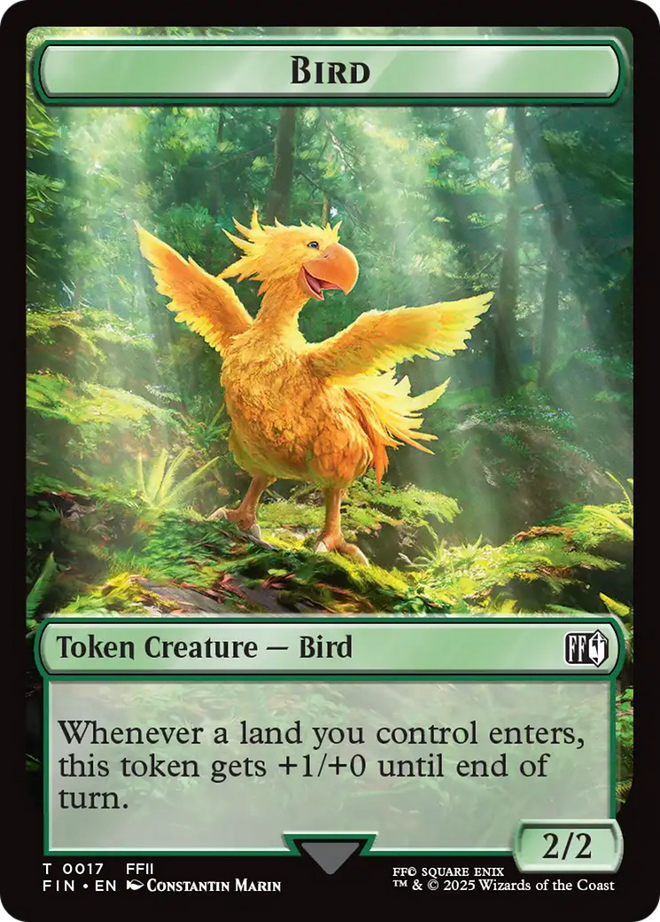 Bird (0017) // Wizard (0015) Double-Sided Token [FINAL FANTASY Tokens]-1