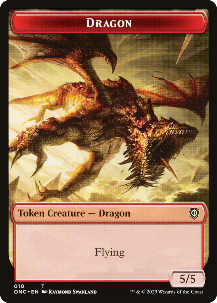 Dragon (TONC-010) - Phyrexia: All Will Be One Commander Tokens-1