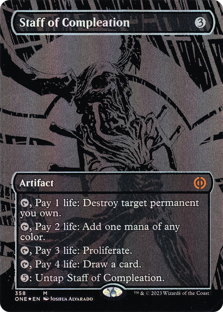 Staff of Compleation (Oil Slick Raised Foil) [Phyrexia: All Will Be One]-1