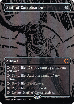 Staff of Compleation (Oil Slick Raised Foil) [Phyrexia: All Will Be One]-1