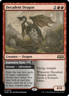 Decadent Dragon // Expensive Taste [Wilds of Eldraine]-1