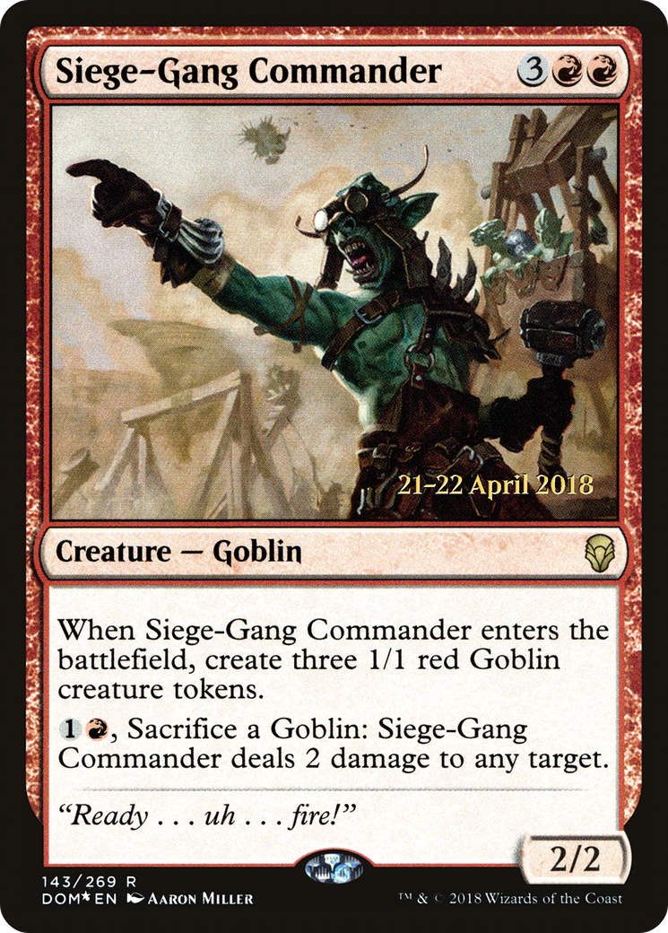 Siege-Gang Commander [Dominaria Prerelease Promos]-1