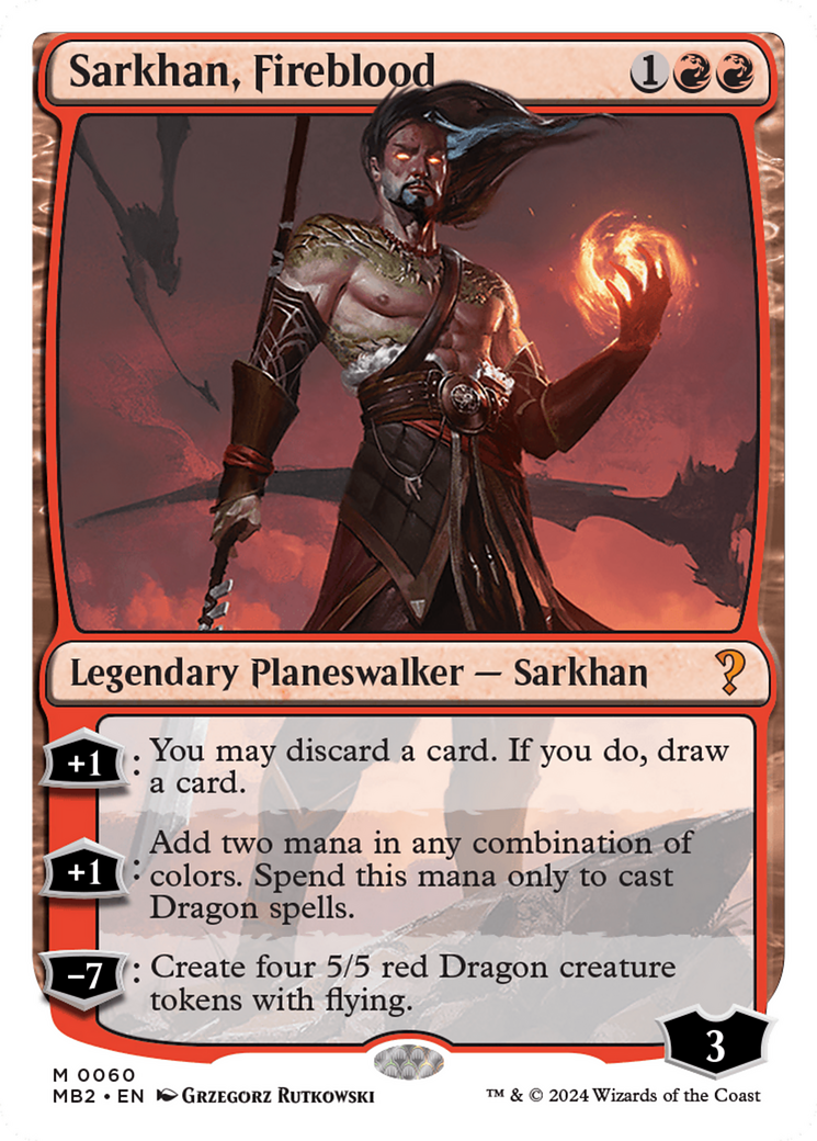 Sarkhan, Fireblood (White Border) [Mystery Booster 2]-1