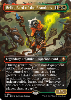 Bello, Bard of the Brambles (Borderless) [Bloomburrow Commander]-1