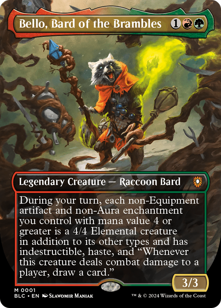 Bello, Bard of the Brambles (Borderless) [Bloomburrow Commander]-1