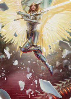 Archangel Elspeth // Archangel Elspeth (AMOM-001) - March of the Machine Art Series (Borderless) Foil-3