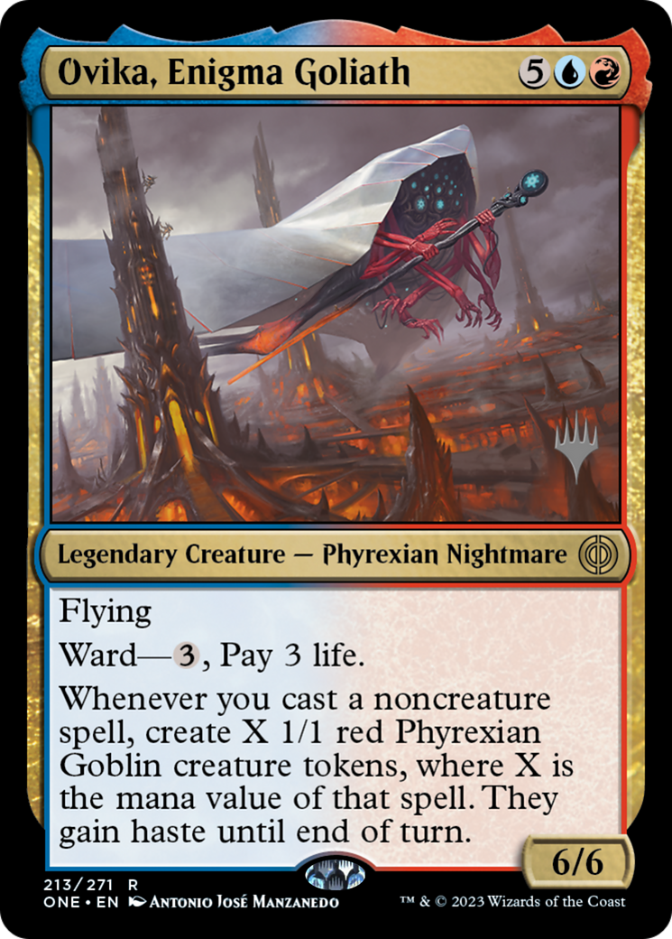 Ovika, Enigma Goliath (Promo Pack) [Phyrexia: All Will Be One Promos]-1