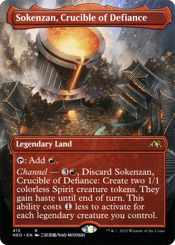 Sokenzan, Crucible of Defiance (Borderless Alternate Art) [Kamigawa: Neon Dynasty]-1