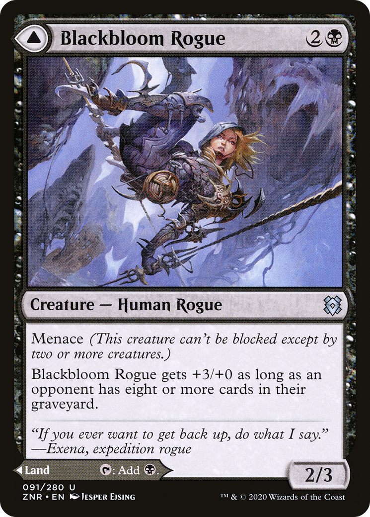 Blackbloom Rogue // Blackbloom Bog [Zendikar Rising]-3