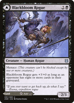 Blackbloom Rogue // Blackbloom Bog [Zendikar Rising]-3