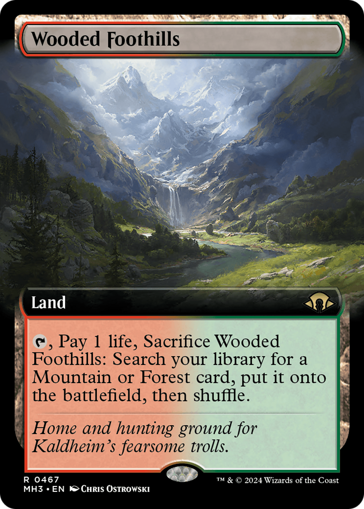 Wooded Foothills (Extended Art) (MH3-467) - Modern Horizons 3: (Extended Art) Foil-1