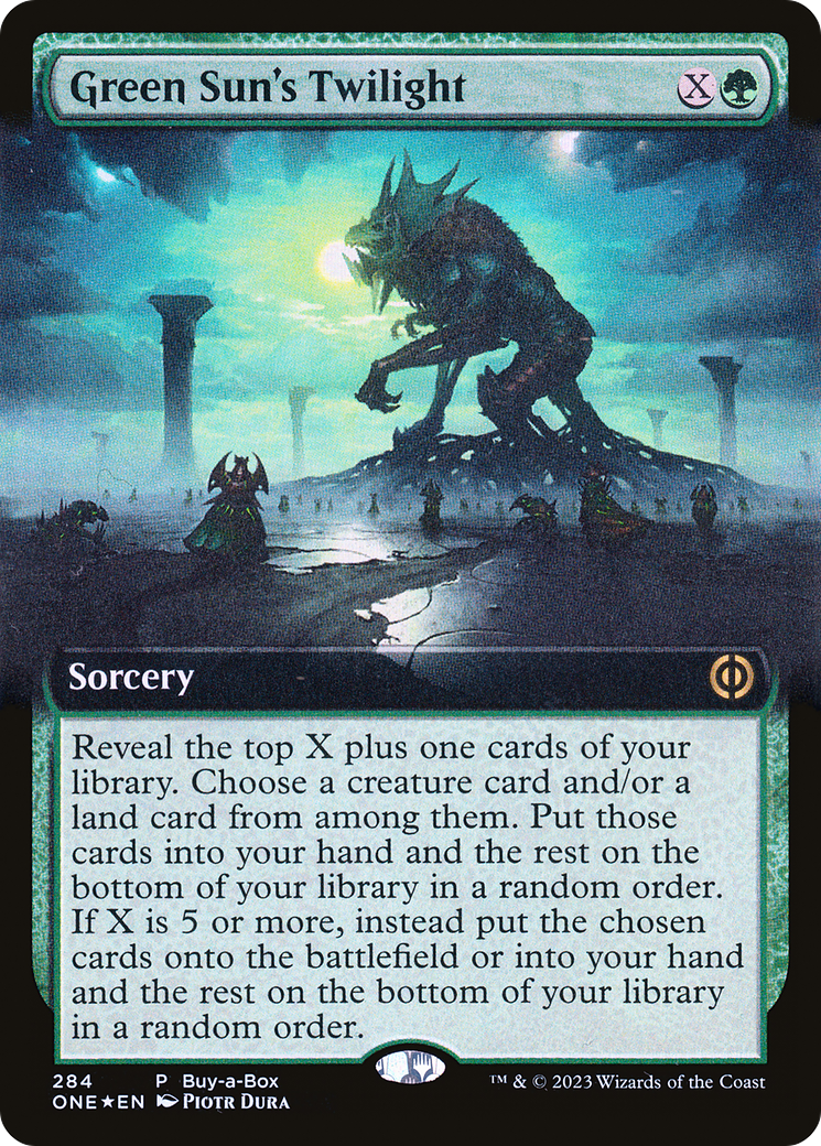 Green Sun's Twilight (Buy-A-Box) (Extended Art) [Phyrexia: All Will Be One]-1