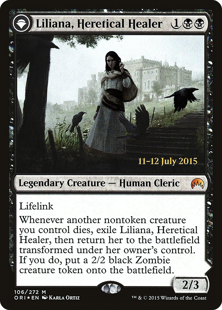 Liliana, Heretical Healer // Liliana, Defiant Necromancer [Magic Origins Prerelease Promos]-4