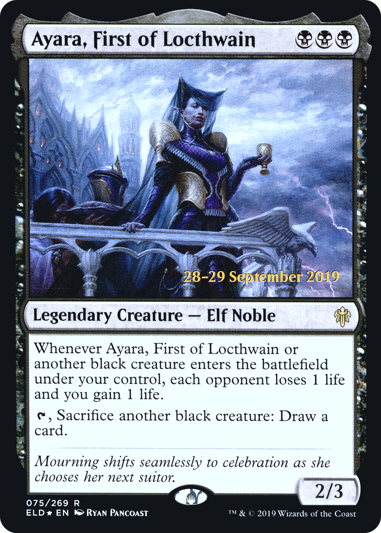 Ayara, First of Locthwain [Throne of Eldraine Prerelease Promos]-1