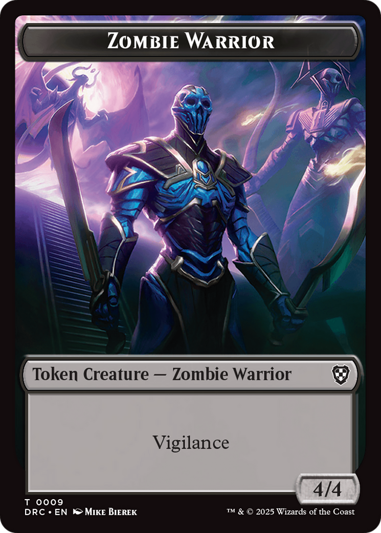 Zombie Army // Zombie Warrior Double-Sided Token [Aetherdrift Tokens]-2