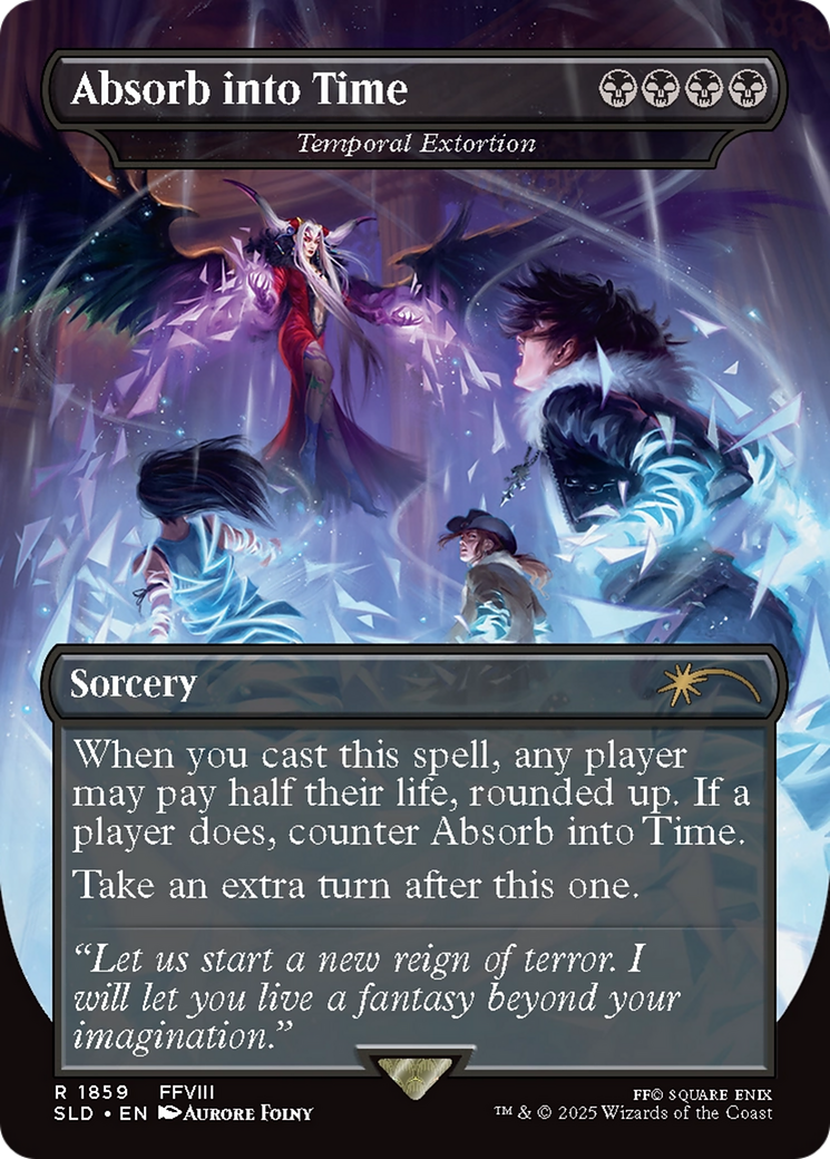 Temporal Extortion (SLD-1859) - Secret Lair Drop / Absorb into Time (Borderless) Foil-1