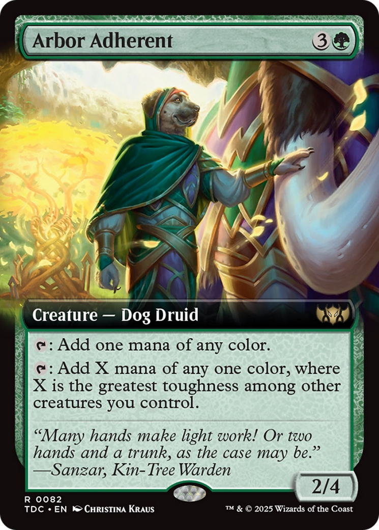 Arbor Adherent (Extended Art) [Tarkir: Dragonstorm Commander]-1