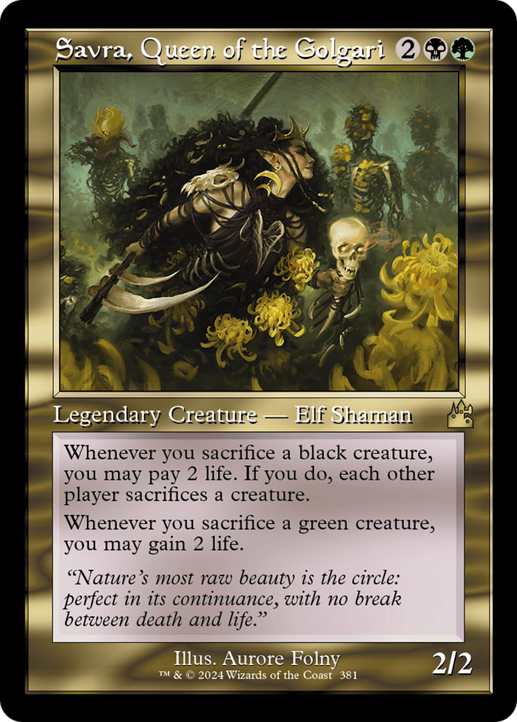 Savra, Queen of the Golgari (Retro Frame) [Ravnica Remastered]-1