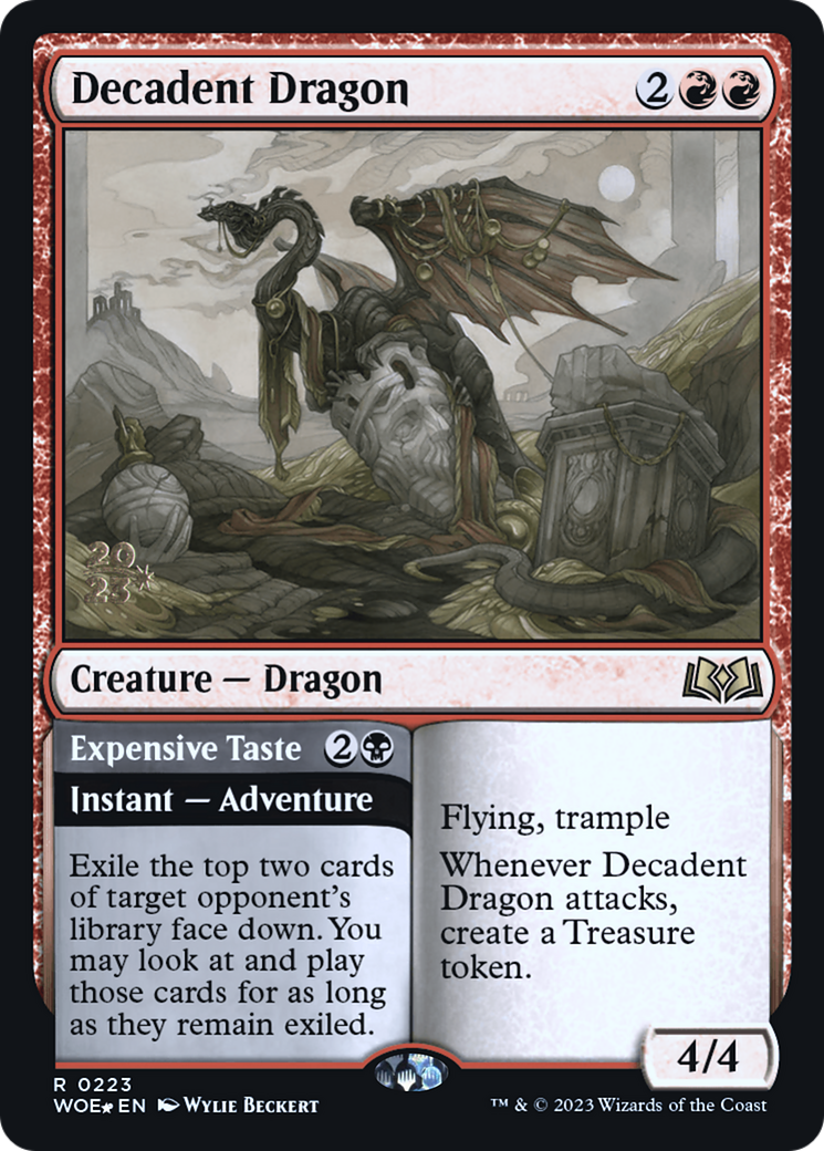 Decadent Dragon // Expensive Taste [Wilds of Eldraine Prerelease Promos]-4