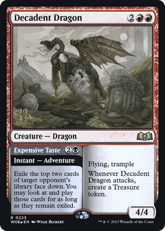 Decadent Dragon // Expensive Taste [Wilds of Eldraine Prerelease Promos]-4