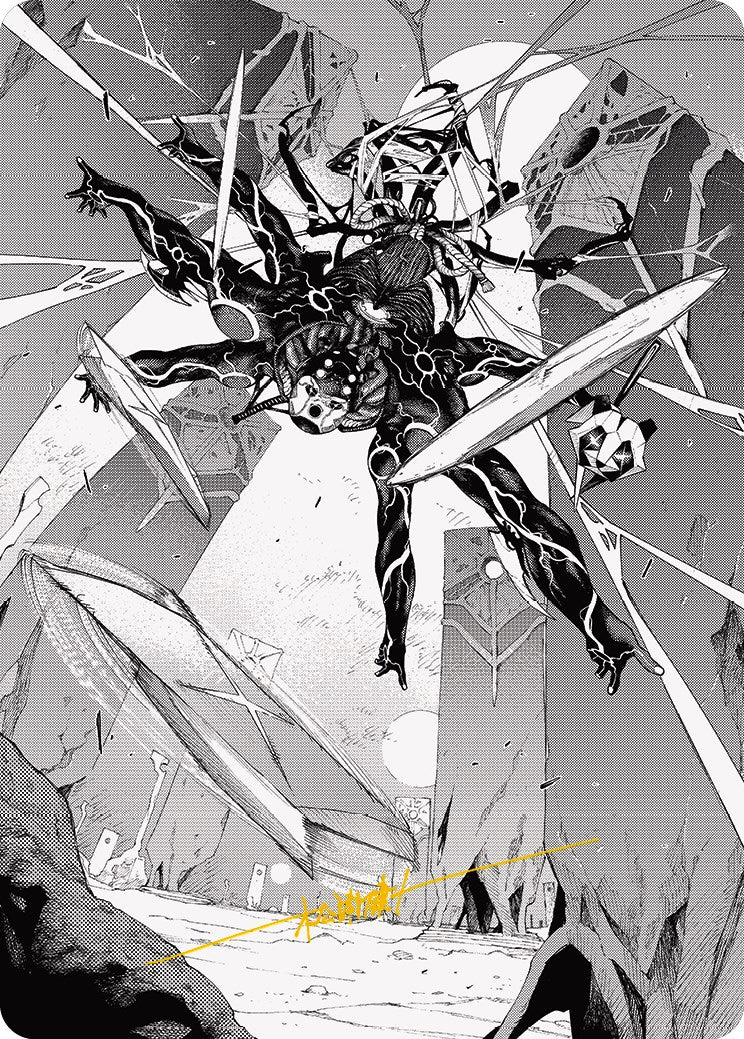 Kaito, Dancing Shadow 2 Art Card (Gold-Stamped Signature) [Phyrexia: All Will Be One Art Series]-1