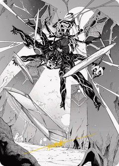 Kaito, Dancing Shadow 2 Art Card (Gold-Stamped Signature) [Phyrexia: All Will Be One Art Series]-1