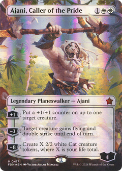 Ajani, Caller of the Pride (Borderless) (Mana Foil) [Foundations]-1