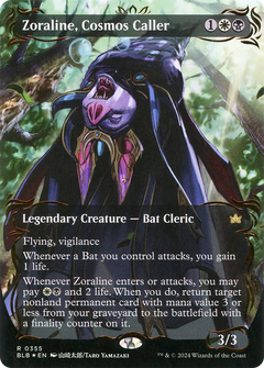 Zoraline, Cosmos Caller (Borderless) (Raised Foil) (BLB-355) - Bloomburrow: (Showcase) (Borderless) Foil-1
