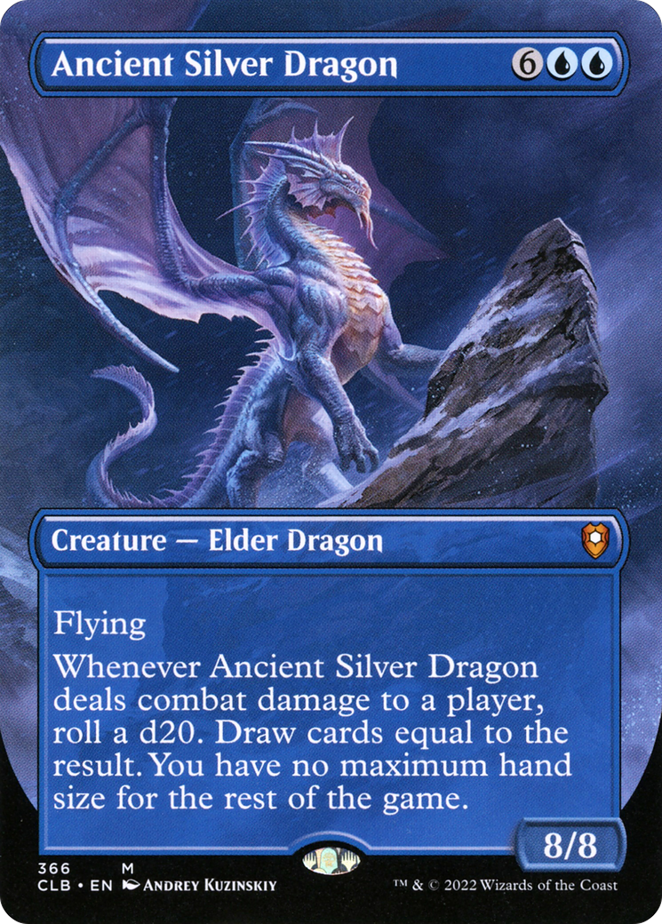 Ancient Silver Dragon (Borderless Alternate Art) [Commander Legends: Battle for Baldur's Gate]-1