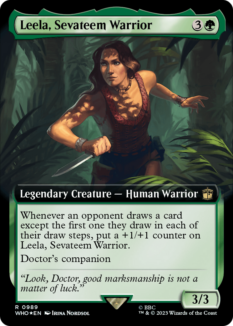 Leela, Sevateem Warrior (Extended Art) (Surge Foil) [Doctor Who]-1