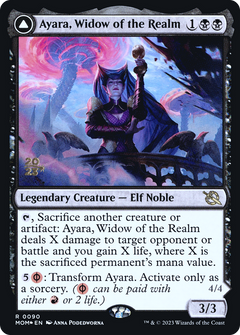 Ayara, Widow of the Realm // Ayara, Furnace Queen [March of the Machine Prerelease Promos]-1