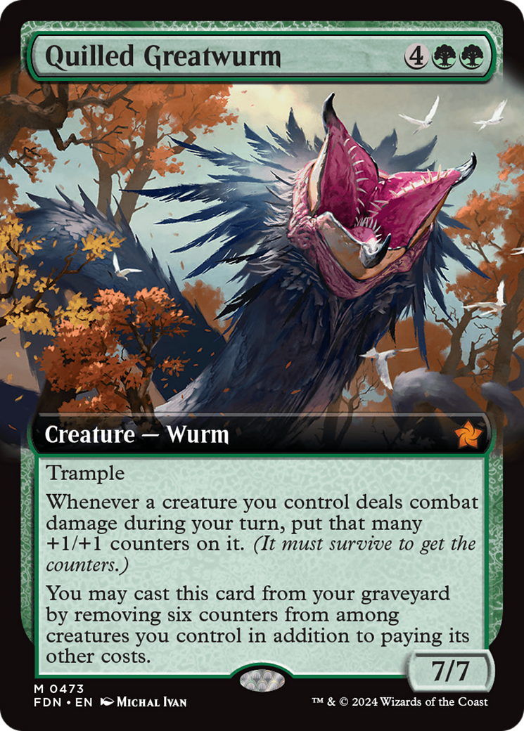 Quilled Greatwurm (Extended Art) [Foundations]-1