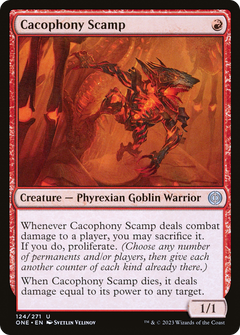 Cacophony Scamp [Phyrexia: All Will Be One]-1