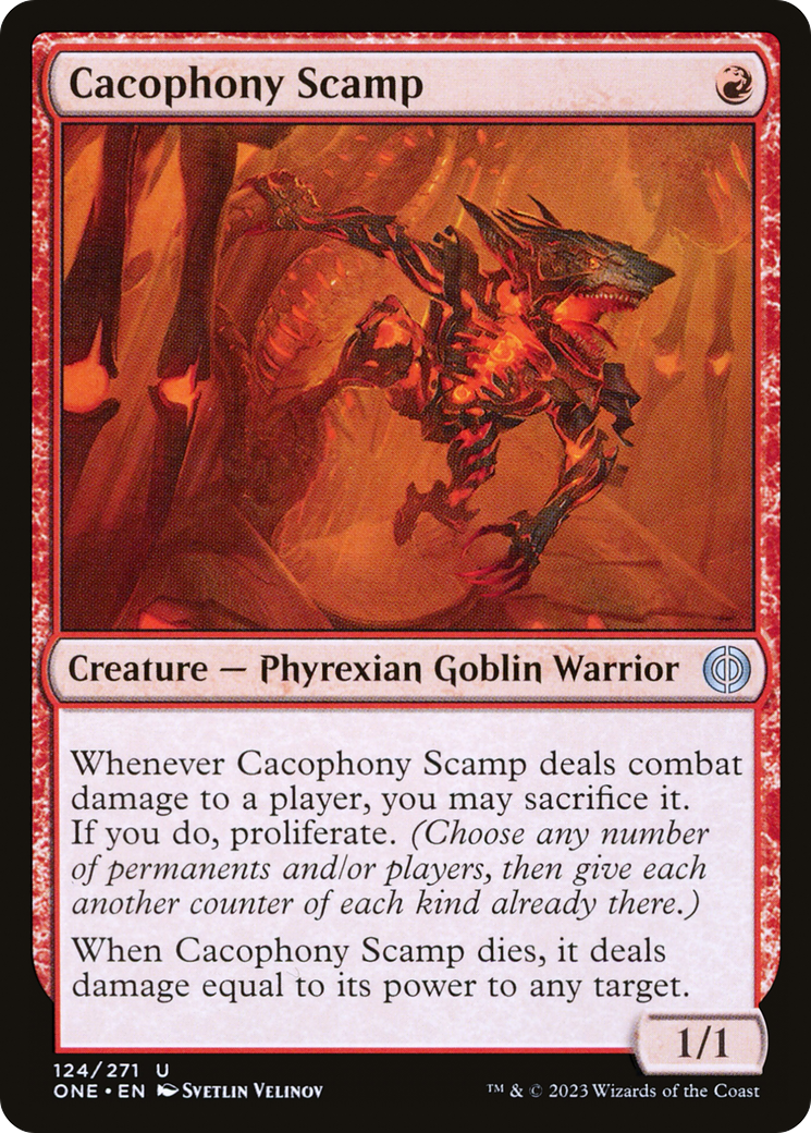 Cacophony Scamp [Phyrexia: All Will Be One]-1