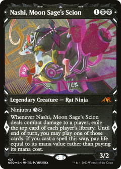 Nashi, Moon Sage's Scion (NEO-421) - Kamigawa: Neon Dynasty: (Showcase) Etched Foil-1