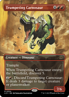 Trumpeting Carnosaur (Borderless) (LCI-324) - The Lost Caverns of Ixalan (Borderless) Foil-1