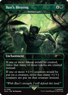 Primal Vigor (SLD-1749) - Secret Lair Drop / Bast's Blessing (Borderless) Foil-1