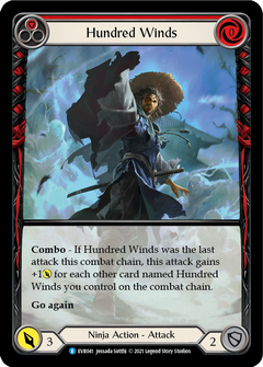 Hundred Winds (Red) [EVR041] (Everfest)  1st Edition Extended Art Rainbow Foil-2