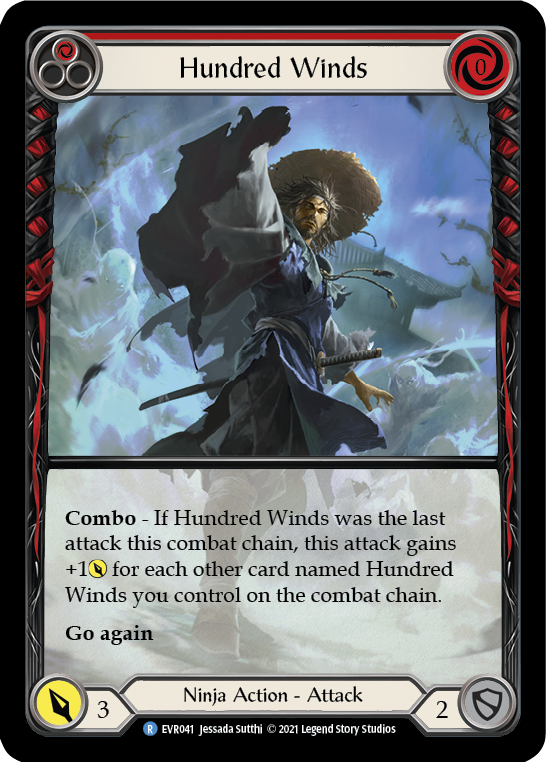 Hundred Winds (Red) [EVR041] (Everfest)  1st Edition Extended Art Rainbow Foil-2